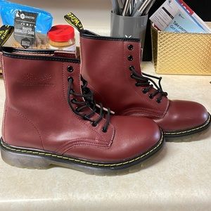 Maroon Dr.Martens lace up boots